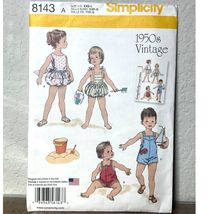 Simplicity Sewing Pattern 8143 A 1950s Vintage One-Piece Playsuit Uncut ... - $9.75