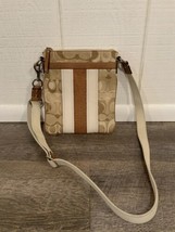 Crossbody Bag Purse Signature C Pattern 2 Tone Leather Stripes Metal Har... - $24.70