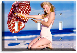 Marilyn Monroe Sexy Beach Bikini Triple Light Switch Wall Plate Cover Art Decor - £11.83 GBP