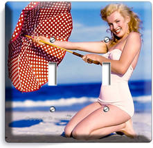Marilyn Monroe Sexy Beach Bikini Double Light Switch Wall Plate Cover Art Decor - £7.82 GBP