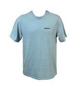 Patagonia Mens Blue Recycled Cotton Blend Regular Fit Logo Graphic T-Shi... - £14.46 GBP