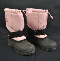 Kamik Rocket Light Pink Insultated Lined Winter Snow Rain Boots 1 Kids Y... - $41.76