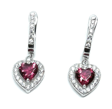 ADIRFINE 925 Sterling Silver Dangling Heart Huggie Earrings - £37.73 GBP