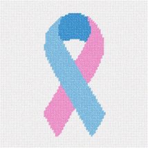 Pepita Needlepoint Canvas: Infant Loss Ribbon, 7&quot; x 7&quot; - $50.00+