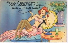 Postcard Sweetie Pie Come On Over Who Is Calling Comic - $2.75