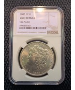 1883-0 $1 Morgan Silver Dollar UNC Details NGC Certified Brilliant Uncir... - £70.67 GBP