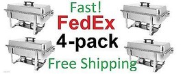 Fed Ex 4 Pack Chafer Chafing Dish Sets 8 Qt Party Pack Free Shipping Catering - $408.52