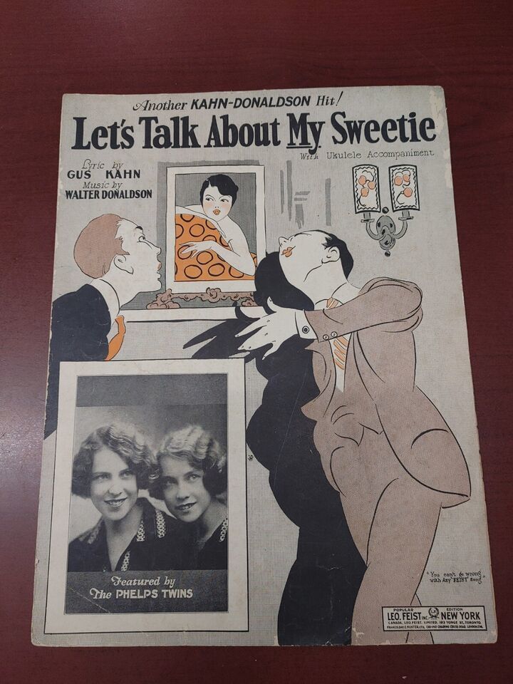 1926 LET&#39;S TALK ABOUT MY SWEETIE Sheet Music WILLIAMS SISTERS by Donalds... - $10.00