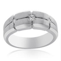 0.35 Carat Princess Cut Diamond Mens Wedding Band 14K White Gold - £941.52 GBP