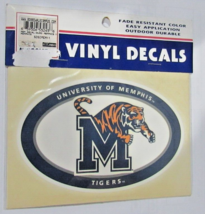 NCAA Memphis Tigers Logo in Oval Vinyl Decal 4.5&quot; by 6.5&quot; by SAS Design - £10.38 GBP