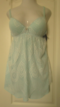 Cinema Etoile Turquoise with Lace overlay Chemise and fishnets Size X-Large - £17.37 GBP