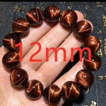 Natural Red Tiger Eye Round Beads Bracelet Gemstone Brazil Women Men 14mm 16mm 1 - £89.42 GBP