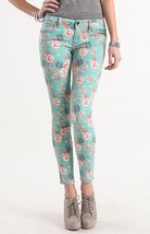 WOMEN&#39;S/JRS Bullhead Denim Co Tropical Floral Ankle Skinniest Jeans NEW - £19.60 GBP