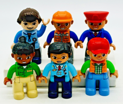 Lego Duplo Worker People Pilot Zoo Keeper Doctor Construction Conductor Lot of 6 - £14.18 GBP