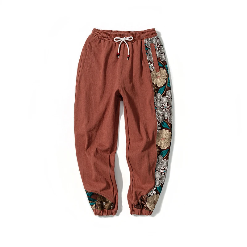 2024 Spring Autumn Fashion Plus Size Casual Pants Men Clothing Embroidery work H - £193.45 GBP