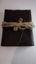 Vintage Leather Journal with Rope Closure - Small Antique Handmade Leather Bound - £11.15 GBP