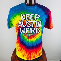 Keep Austin Weird Texas Mens XL Short Sleeve Tie Dye Colorful Cotton T-S... - £30.47 GBP