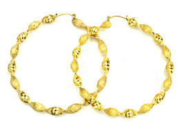 Women oversized new gold glitter thick twist hoop pierced earrings - $9,999.00