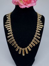 ABS by ALLEN SCHWARTZ Gold Tone Chain Link Choker Necklace Statement Collar - £23.85 GBP