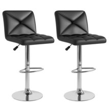 PU Leather Upholstered Bar Stools Set of 2 with Back and Adjustable Heig... - $2,756.60 MXN