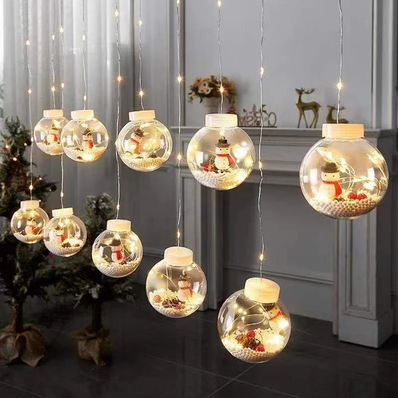 moonlux  LED Curtain String Lights Ball Santa Claus Christmas Gar String Fairy L - £161.83 GBP