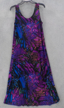 Jostar Dress Sz S Sleeveless Slinky Multicolor Psychedelic Print Poly Spandex - £30.88 GBP