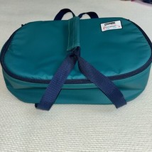 Pyrex Portables Insulated Oval Carry Case Bag Only Blue Handles &amp; Zipper 13x9x3 - £11.66 GBP