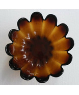 1980&#39;s Vintage Large Handcrafted Indiana Glass Flower Petal Bowl Amber C... - $98.32 CAD