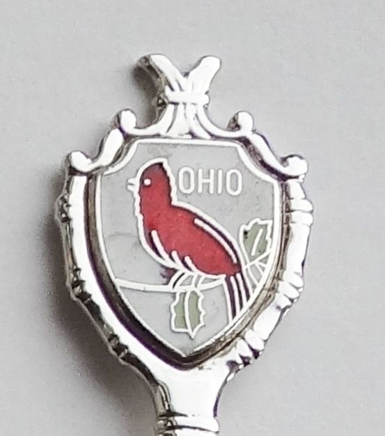 Collector Souvenir Spoon USA Ohio Cardinal Map Bowl - £2.38 GBP