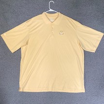 Antigua Polo Shirt Adult XXL Yellow Bath Logo Golf Outdoor Preppy Casual... - $15.56