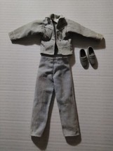 Vintage 1989 Barbie KEN Denim Fun Cool City Blues #4893 Jacket &amp; Pants Outfit - £14.70 GBP