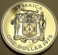 Large Rare Proof Jamaica 1975 Dollar~Only 16,000 Minted~Bustamante~Free Shipping - £13.18 GBP