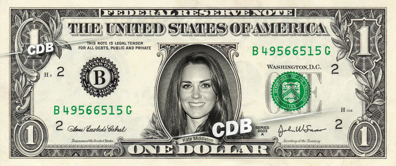 KATE MIDDLETON on REAL Dollar Bill Cash Money Bank Note Currency Celebrity - £3.48 GBP - £6.96 GBP