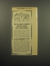 1959 Random House Book Ad - General Foods Kitchens Cookbook - Spend a Weekend - £11.98 GBP