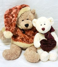Two 2 Ganz Bears ~Valentine Heartily &amp; Christmas Herald Both New With Tags - £11.89 GBP
