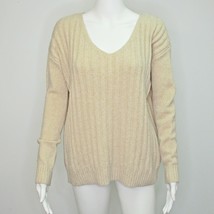 Gap Design &amp; Crafted Ribbed Knit V Neck Camel Sweater Small - £18.25 GBP