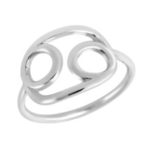 Astrological Zodiac Sign &#39;Cancer&#39; Sterling Silver Band Ring-7 - £10.27 GBP