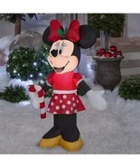 Christmas Inflatable Minnie Mouse with Candy Cane Holiday Indoor Outdoor... - £47.01 GBP