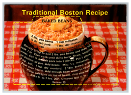 Traditional Boston Baked Beans Recipe Postcard Unposted - £3.90 GBP