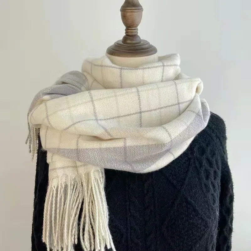 Fashion Winter Plaid Scarf for Women–British Classic Imitation Cashmere ... - $20.00