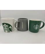 Lot Of 3 Starbucks Coffee Gray Modern Cafe Mugs 2013 2021 Mermaid Logo G... - $35.75 CAD