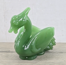 Imperial Cathay Jade Dynasty Shang Green Manganese Swan Dragon Candy Dish - $145.12