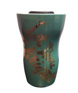 Starbucks Let There Be Bright Mug Green with Gold Lettering 6&quot; Tall - $21.64 CAD