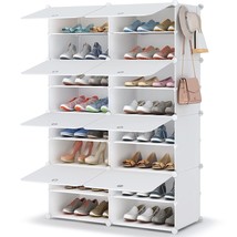 Shoe Rack, 8 Tier Shoe Storage Cabinet 32 Pair Plastic Shoe Shelves Organizer Fo - £73.77 GBP