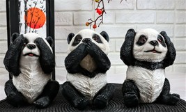 Ebros Adorable See Hear Speak No Evil China Giant Pandas Set of 3 Figurines - £29.71 GBP