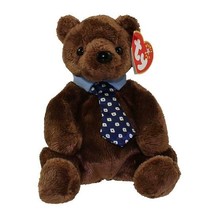 Hero The Fathers Bear Retired Ty Beanie Baby Blue Neck Tie MWMT Collectible - £7.02 GBP