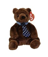 Hero The Fathers Bear Retired Ty Beanie Baby Blue Neck Tie MWMT Collectible - $170.11 MXN