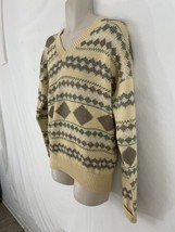 Willis &amp; Geiger Mens L Nordic Diamond Knit Cotton V Neck Sweater - £41.36 GBP