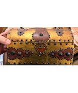 Old Vintage Wood Leather Metal Dome Top Jewelry Box Tresure Chest Metal Mounts - $1,546.71 MXN