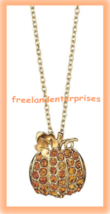 Necklace Autumnal Charms Pendant &quot;PUMPKIN&quot; ~ Circa 2022 ~ New In Box ~ A... - £15.81 GBP